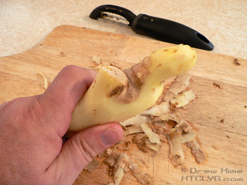 Peeling ginger