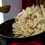 Cabbage sautéed in bacon fat - toss
